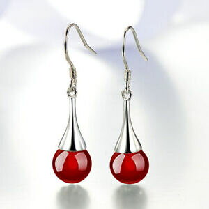 �y���������z�W���G���[�E�A�N�Z�T���[ �V���o�[�y���_���g�C�������O�u���b�N�r�[�Y���b�h�g�b�v�N�I���e�Bboucles doreilles pendantes argent 925 perles agate noire ou rouge top qualite