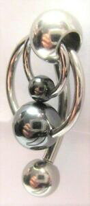 �y���������z�W���G���[�E�A�N�Z�T���[ �_�u���t�[�v�{�[���_���O���o�[�x���N���g���R���t�[�h�����O�Q�[�Wsurgical steel double hoop balls dangle barbell vch clitoral hood ring 14 gauge