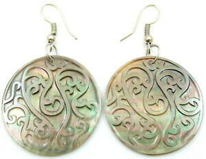 yzWG[EANZT[ p[VF_OhbvCOWG[hand carved natural mother of pearl shell dangle drop earrings jewelry da334a