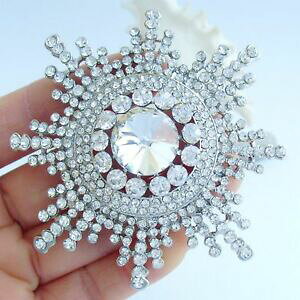 �y���������z�W���G���[�E�A�N�Z�T���[ �N���A�I�[�X�g���A�N���X�^���u���C�_���q�}�����t�����[�u���[�`�s��315 bridal sunflower flower brooch pin pendant clear austrian crystal 06014c1