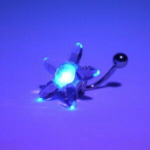 yzWG[EANZT[ CgAbvt[x[{^l[uOO[t[Oled light up flower belly button navel ring glow flower belly button ring