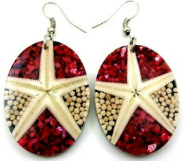 【送料無料】ジュエリー・アクセサリー ナチュラルマザーオブパールシェルヒトデコーラルダングルドロップイヤリングジュエリーnatural mother of pearl shell starfish coral dangle drop earrings jewelry ea277