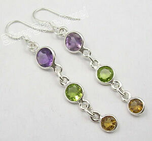 �y���������z�W���G���[�E�A�N�Z�T���[ �X�^�[�����O�V���o�[�}���`�J���[�C�������O�N���X�}�X�W�����p�[�@�[925 sterling silver multi color earrings 2 18 31 gms christmas jumper ers