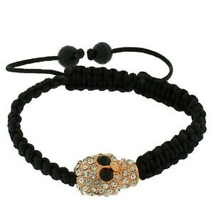 yzWG[EANZT[ sNJ[ubNzCgNX^WRlfXp[}NuXbgrose couleur or noir blanc cristaux zircone mort perle reglable macrame bracelet