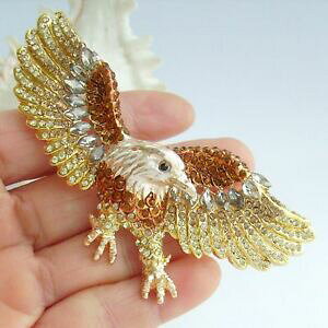 �y���������z�W���G���[�E�A�N�Z�T���[ �A�[���f�R���j�[�N�C�[�O���u���[�`�s�����C���X�g�[���N���X�^��unique animal bird eagle brooch pin rhinestone crystal pendant art deco ee04717