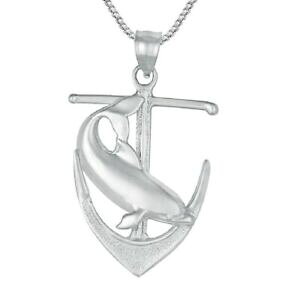 yzWG[EANZT[ Vo[X^[OAJ[h[tBy_gChCC^A{bNX`F[argent sterling ancre wpendentif dauphin, fabrique en usa, italien box chaine