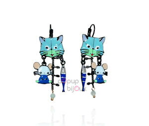 yzWG[EANZT[ WG[O}EXAY[^lol bijoux boucles d oreilles chat souris poisson bleu azur lolilota