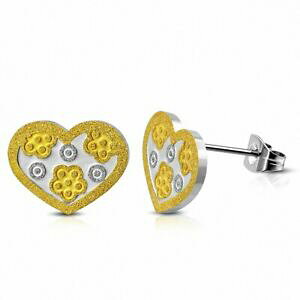 �y���������z�W���G���[�E�A�N�Z�T���[ �n�[�g�n�[�g�C�������Oboucles doreilles en forme de coeur en forme de coeur, motif fleur damour en a