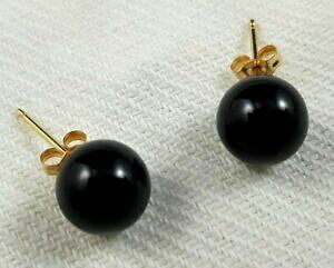 �y���������z�W���G���[�E�A�N�Z�T���[ ���B���e�[�W�W���G���[�C�������O�{�[���u���b�N�O���X�S�[���h�v���[�g�C�������Obijoux vintage boucles doreilles boule verre noir plaque or 14k earrings x150