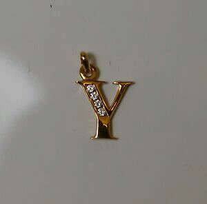 yzWG[EANZT[ CXg[ACfAZbgVvS[hbLy_gpendentif initiale simple lettre y en plaque or serti de strass idee cadeaux