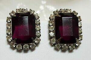 yzWG[EANZT[ I[hWG[COzCgNX^Wp[vVo[^anciens bijoux boucles doreilles cristal blanc resine violet metal argente d2