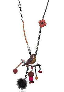 yzWG[EANZT[ WG[sReBsR^\eB[lbNXuElol bijoux sautoir picoti picota oiseau perche collier marron