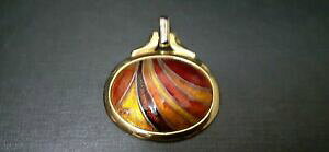 yzWG[EANZT[ J{VGy_gBe[WS[h^grand pendentif ancien cabochon emaux signe metal dore vintage xxeme