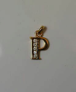 yzWG[EANZT[ S[hbLCXg[ACfAVvy_gpendentif initiale simple lettre p en plaque or serti de strass idee cadeaux