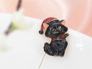 �y���������z�W���G���[�E�A�N�Z�T���[ �S�[���f���A�j�}���u���[�`�L���b�g�m�G���u���b�N�O���[���N���X�^�����b�h���g��broche dore animale chat noel email noir vert cristal rouge retro xz10