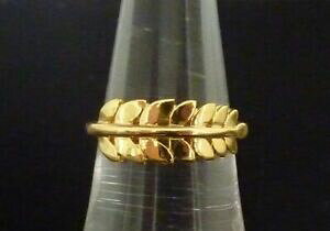 �y���������z�W���G���[�E�A�N�Z�T���[ �X�`�[�������O�S�[���h�J���[���[���Gbague acier inoxydable couleur or ajustable forme laurier ou feuille femme neuve