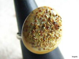 【送料無料】ジュエリー・アクセサリー シルバーリングブローチスパンハニーベージュリングbague marron beige miel en verre file au chalumeau sur anneau reglable argente