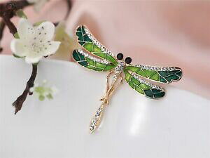 �y���������z�W���G���[�E�A�N�Z�T���[ �S�[���f���s���g���{�p���F�X�g���X�O���[���t�@�C���A�[���k�[�{�[broche dore libellule insecte pave strass email vert fin art nouveau xz6