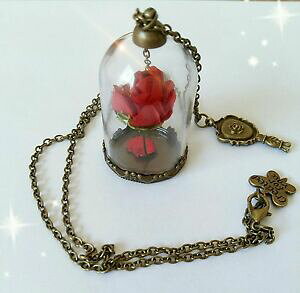 �y���������z�W���G���[�E�A�N�Z�T���[ �V�I���h���R���[�i���x���G���x�X�e�B�A���[�U�J���p�[�i�f�B���F�g���t�B�A�o�y�^��ciondolo collana la bella e la bestia rosa campana di vetro fiaba petalo