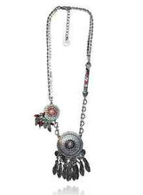 【送料無料】ジュエリー・アクセサリー ジュエリーディスクフェザーネックレスシルバーメタルレッドlol bijoux collier disques et plumes metal argente rouge