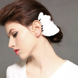 yzWG[EANZT[ S[fA[fRCOune boucle doreille dore art deco au tour doreilles plume blanc perle aa24