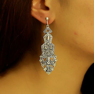 yzWG[EANZT[ COVo[NbvOA[fRhbvgCAOgboucles doreilles clips argente nonperce long art deco goutte triangle retro b8