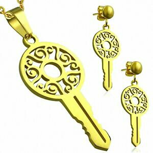 yzWG[EANZT[ XeXL[y_gpendentif en forme de cle squelette spirale avec decoupage en acier inoxydable e