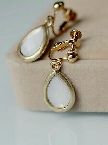 �y���������z�W���G���[�E�A�N�Z�T���[ �C�������O�S�[���f���N���b�v�v�`�O�[�e�I�p�[���V���v���N���V�b�N���B���e�[�Wboucles doreilles clips dore petit goutte opale simple classique vintage a15