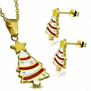 �y���������z�W���G���[�E�A�N�Z�T���[ �C�m�L�V�b�h�G�i�����N���X�}�X�c���[�y���_���gpendentif en forme darbre de noel emaille blanc, rouge et jaune en acier inoxyd