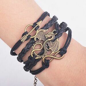 yzWG[EANZT[ Q[IuX[YU[uXbghSEt game of thrones leather bracelet song of ice and fire dragon wolf