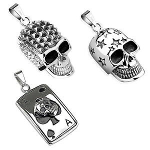 yzWG[EANZT[ fXwbhy_g`F[G[XhbO^OCmbNXSVbNoCJ[X^[pendentif tete de mort chaine ace dog tag inox gothique biker stars