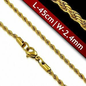 yzWG[EANZT[ `F[NX`[}XPbg[v45cm 24mm ?chaine a maillons en corde tressee avec fermoir mousqueton en acier