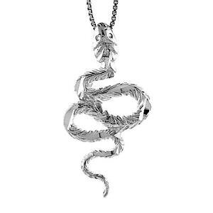 �y���������z�W���G���[�E�A�N�Z�T���[ �V���o�[�X�^�[�����O�X�l�[�N�y���_���g�u�����b�N�C�^���A���`�F�[���{�b�N�Xargent sterling serpent pendentif breloque, italien boite chaine