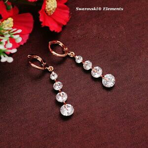 yzWG[EANZT[ XtXL[S[hS[hCORgXyAgboucles doreilles dorees or rose 4 rangees swarovskiR elements transparents