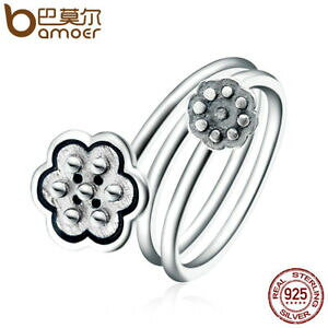�y���������z�W���G���[�E�A�N�Z�T���[ �o���A�X�^�[�����O�V���o�[�I�[�v�������O���g���W���G���[�z�b�gbamoer s925 sterling silver open ring lotus flower retro jewelry for women hot