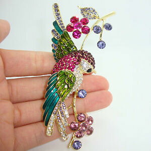 yzWG[EANZT[ A[k[{[JtX[o[ht[u[`sCXg[NX^art nouveau colorful swallow bird flower brooch pin rhinestone crystal
