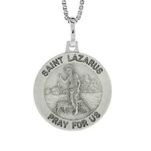 �y���������z�W���G���[�E�A�N�Z�T���[ �V���o�[�X�^�[�����O�T�����U�����_���y���_���g�u�����b�N���C�h�C���C�^���Aargent sterling saint lazarus medaille pendentif breloque,fait en italie,18