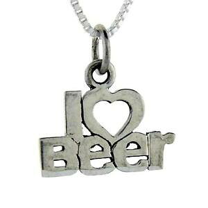 �y���������z�W���G���[�E�A�N�Z�T���[ �V���o�[�X�^�[�����O�A�C���u�r�[�����[�h�y���_���g�u�����b�N�C�^���A���{�b�N�Xargent sterling i love biere mot pendentif breloque,18 italien boite