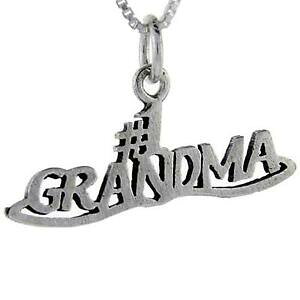 �y���������z�W���G���[�E�A�N�Z�T���[ �V���o�[�X�^�[�����O���[�h�y���_���g�u�����b�N�C�^���A���`�F�[���{�b�N�Xargent sterling 1 grandma mot pendentif breloque, 18 italien boite chaine