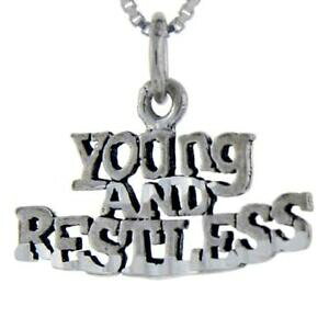 �y���������z�W���G���[�E�A�N�Z�T���[ �V���o�[�X�^�[�����O���[�h�y���_���g�u�����b�N�C�^���Aargent sterling jeune et restless mot pendentif breloque,18 italien