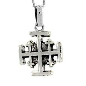 yzWG[EANZT[ Vo[X^[ONXGTy_gubNC`C^A`F[{bNXargent sterling croix jerum pendentif breloque, 18 italien boite chai