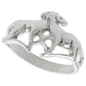 yzWG[EANZT[ Vo[X^[Ogbv|_uz[XOargent sterling haut poli double cheval bague