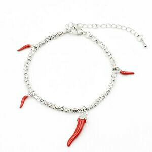 yzWG[EANZT[ ub`[hi|^tHgDiub`bgR`[R[jbVGXtFbracciale donna portafortuna braccialetto con charm corni rossi e sfere