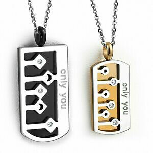 yzWG[EANZT[ XeXJbvy_gfB[deux pendentifs pour couple en acier inoxydable melodie