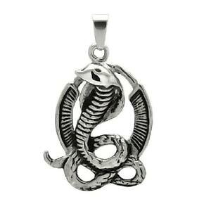 yzWG[EANZT[ RuXl[Ny_gt[{[`F[acier inoxydable cobra serpent pendentif, gratuit balle chaine