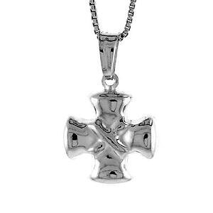 �y���������z�W���G���[�E�A�N�Z�T���[ �V���o�[�X�^�[�����O�}���^�N���X�y���_���g�u�����b�N�C�^���Aargent sterling croix de malte 3d pendentif breloque, fabrique en italie, 18