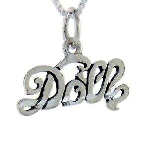 �y���������z�W���G���[�E�A�N�Z�T���[ �V���o�[�X�^�[�����O�h�[���y���_���g�u�����b�N�C�^���A���`�F�[���{�b�N�Xargent sterling poupee mot pendentif breloque, 18 italien boite chaine