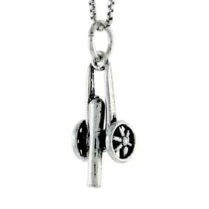 �y���������z�W���G���[�E�A�N�Z�T���[ �V���o�[�X�^�[�����O�y���_���g�u�����b�N�C���`�C�^���A���`�F�[���{�b�N�Xargent sterling howitzer 3d pendentif breloque, 18 italien boite chaine