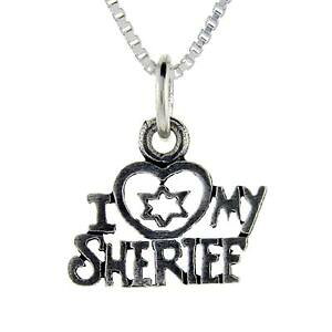 �y���������z�W���G���[�E�A�N�Z�T���[ �V���o�[�X�^�[�����O���[�h�y���_���g�u�����b�N�C�^���Aargent sterling i love my sheriff mot pendentif breloque,18 italien