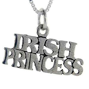�y���������z�W���G���[�E�A�N�Z�T���[ �V���o�[�X�^�[�����O�A�C�������h�v�����Z�X�y���_���g�u�����b�N�C�^���Aargent sterling irlandais princesse mot pendentif breloque,18 italien